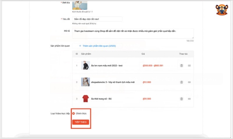 Hướng dẫn setup Livestream trên Shopee