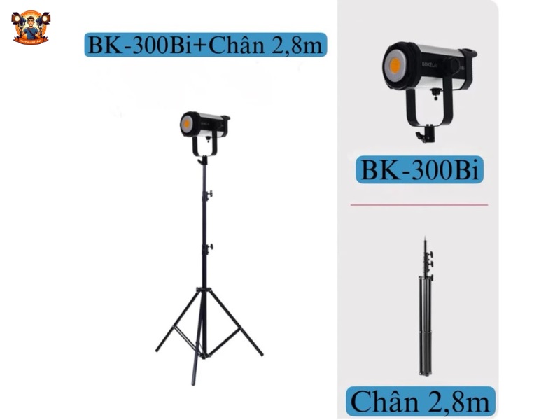 đèn Led BOKELAI BK-300BI và Marklive 200x
