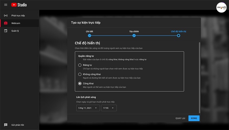 Cách Livestream Youtube​ trên máy tính