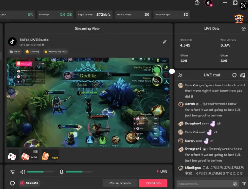 Ưu điểm khi live Studio trên TikTok